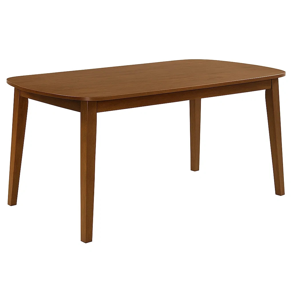 Rechteckiger Massivholz-Esstisch Braun 160x90x75 cm