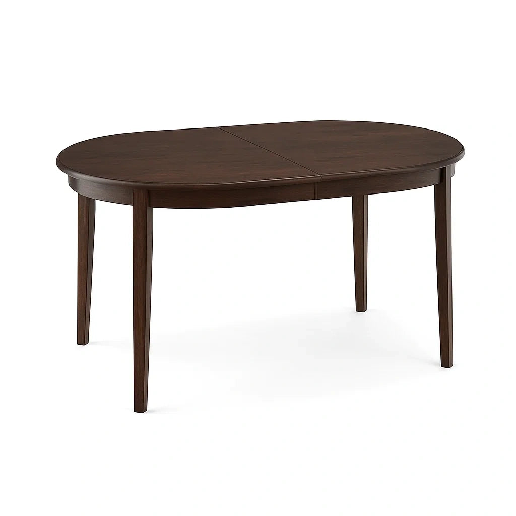 Ovaler Esstisch aus Holz Dunkelbraun 150x90x75 cm