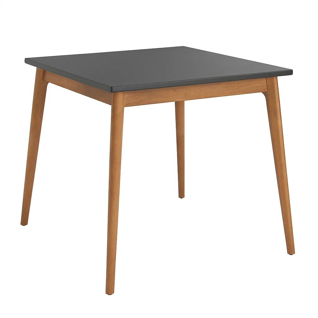 Quadratischer Tisch aus MDF und Eichenholz, Schwarz, 80 cm