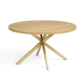Runder Esstisch Holz Metall Gold 120 cm