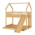 Kinderhochbett mit Rutsche aus Kiefernholz