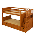 Etagenbett aus Holz mit Treppe und Schubladen