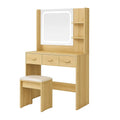 Frisiertisch mit Hocker Holzoptik Eiche L50 x B40 x H140 cm