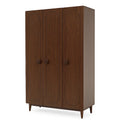 Dreiflügeliger Holzschrank Dunkelbraun 180x100x50cm