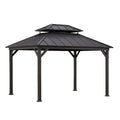 Gartenpavillon Aluminium Stahlblech Dunkelgrau 300x300 cm