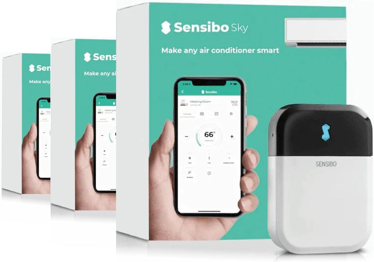 Sensibo Klimatyzator, 8,1 x 5,6 x 2 cm, Wi-Fi, split – Sky Wi-Fi kontroler do klimatyzacji, aplikacji, Google Assistant, Alexa i Siri