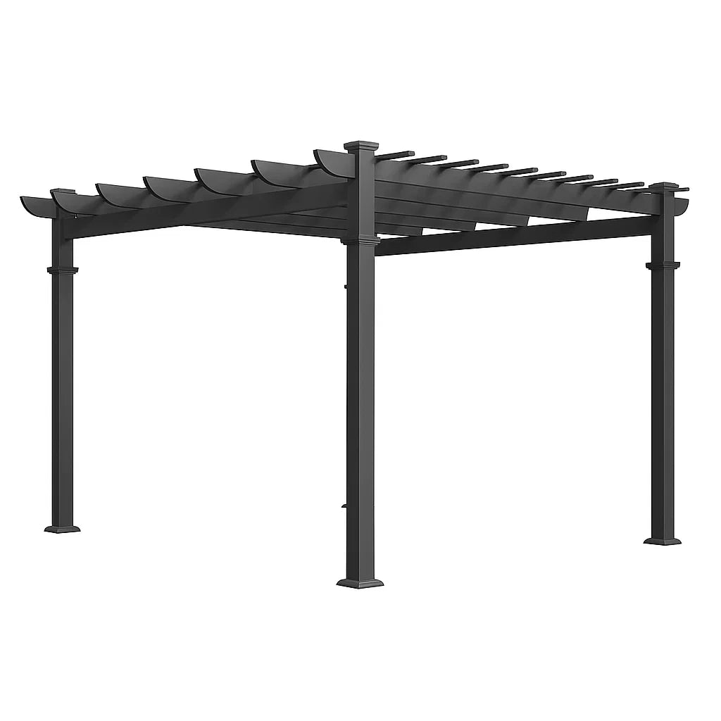 Metall-Pergola mit Lamellen 300x300 cm Schwarz