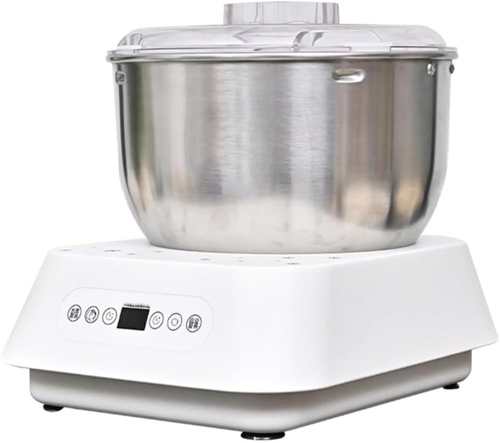 Mikser OZPPM, 5 L, Biały/Srebrny – ciasta ze stali nierdzewnej 5L, producent ciasta elektrycznego z funkcją fermentacji, fermentacja termostatyczna