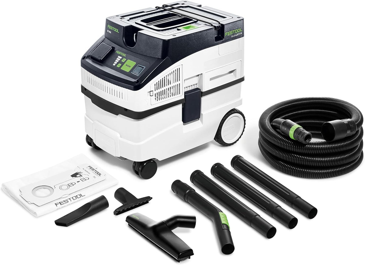 Festool Odkurzacz – 15 l, 1200 W, 3,5 m, Czarny – samoczyszczenie, CT 15 -Zestaw 15-Set