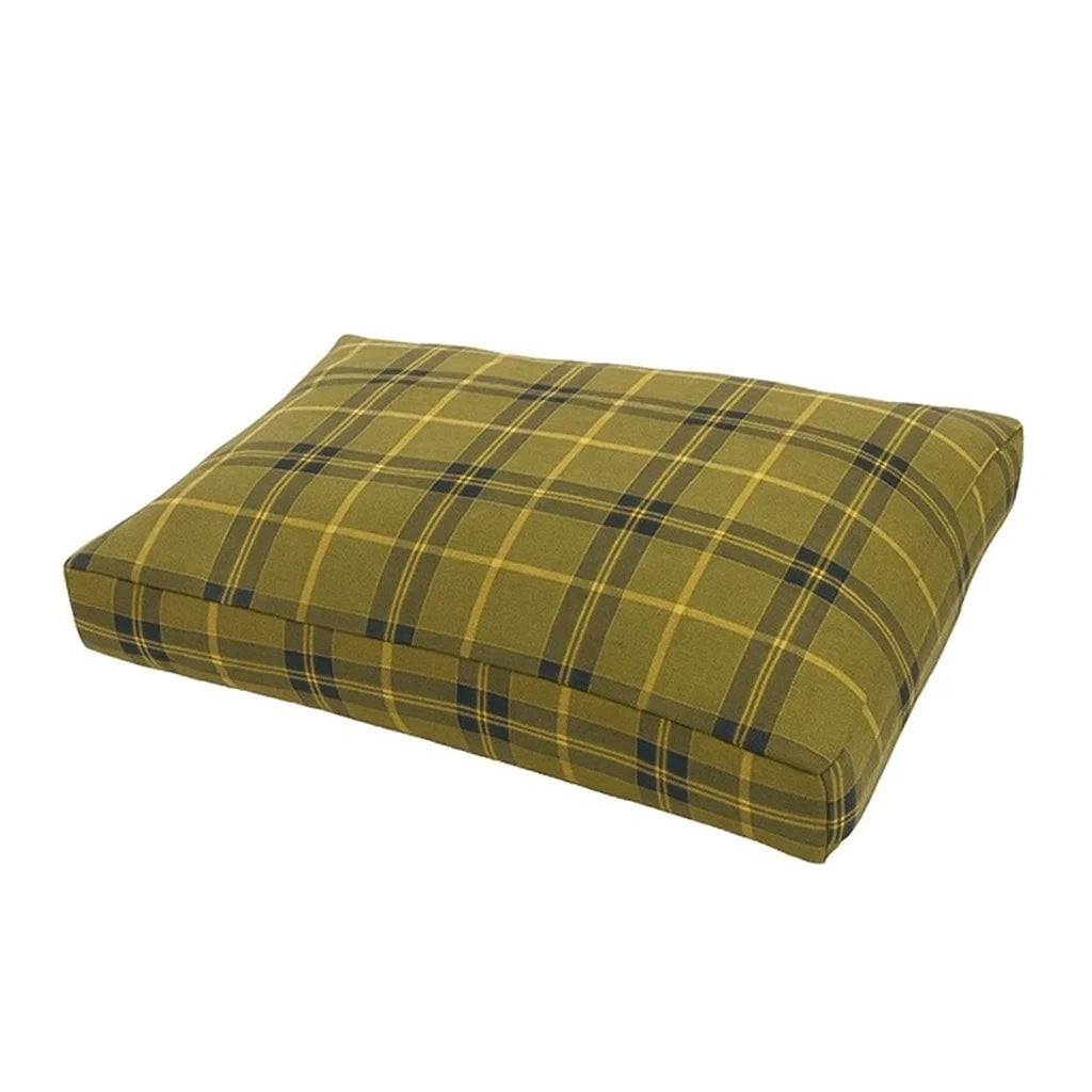 Hundekissen Baumwolle Rechteckig 60x40x10 cm Grün/Gelb