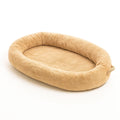 Hundebett Oval Plüsch Beige 80x60cm