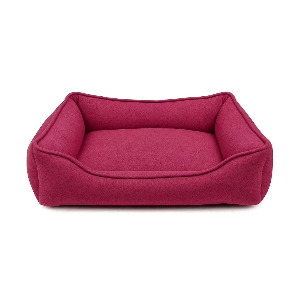 Hundebett Rechteckig Stoff Rot 80cm x 60cm
