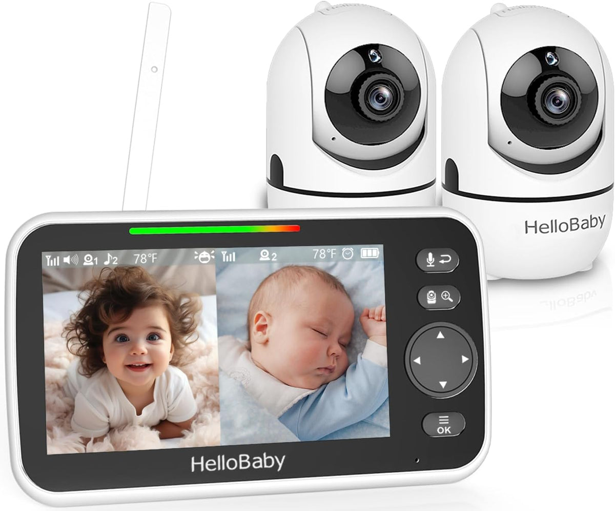 Monitory audio HelloBaby – 305 m, Czarny, Wi-Fi, Monitor 305m – 355 kątów widzenia stopnia, bez WiFi