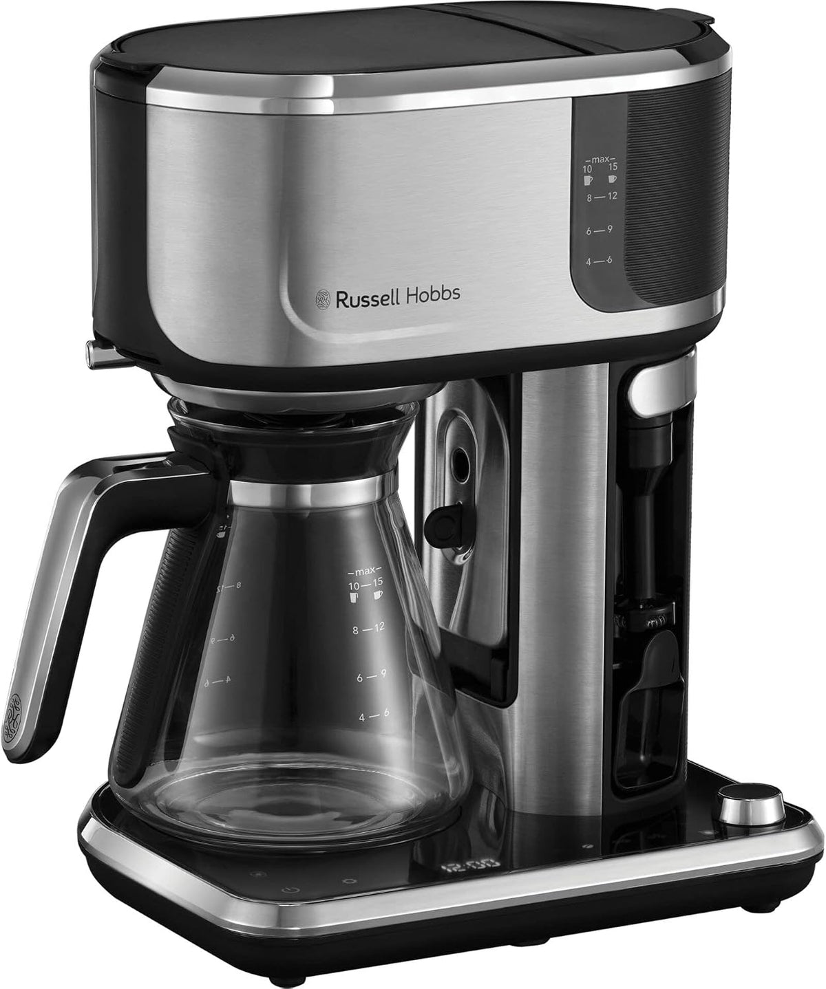 Ekspres do kawy Russell Hobbs, 25 l, 1400 W – Czarny / Srebrny, Milk Mosser, Emulgator mleka, dotyk – licznik czasu, 26230- 56 Filtr