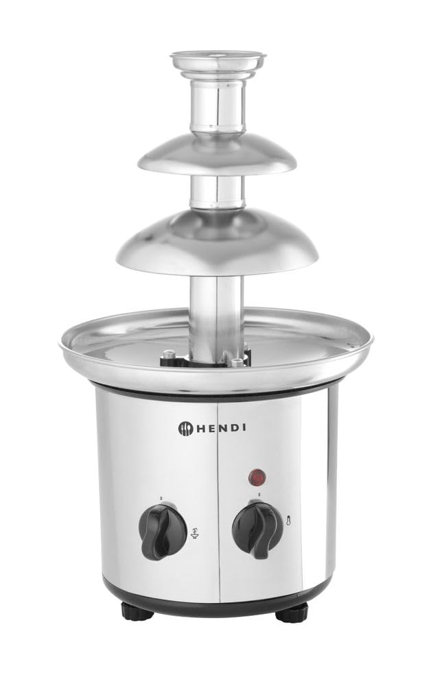 Fontanny i fondue z czekolady HENDI, 5 kg – 230 V, 46 W, Srebrny, stal nierdzewna – pojemność: do 1, 3 poziomów fontanna czekolady, 230 V / 46 W