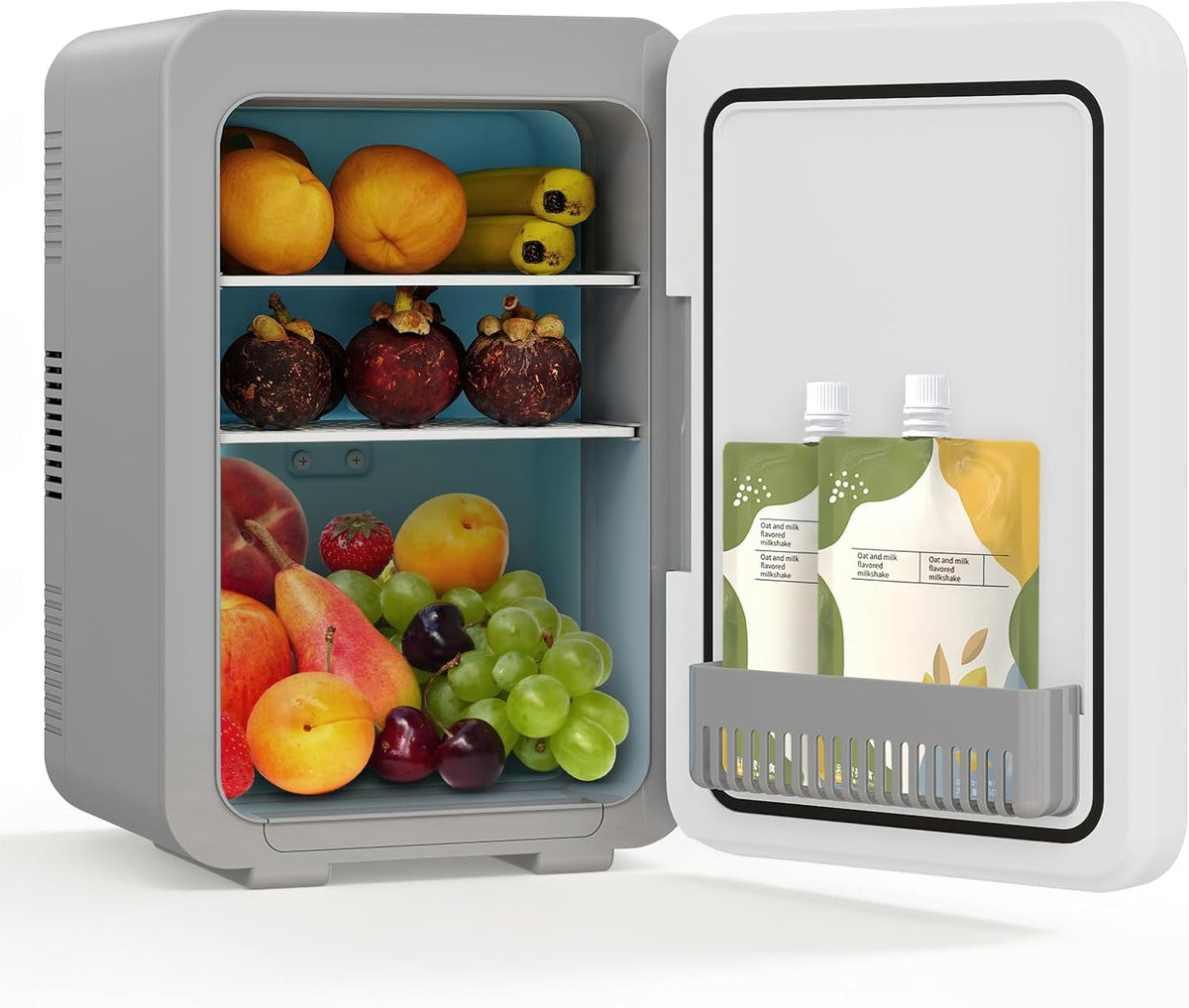 YOURLITE Minilodówka, mała lodówka, 10 l, Szary – Lodówka, szara, elektryczna aparatura chłodnicza, Mini Lodówka 10 l