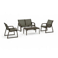 Metall Gartenmöbel-Set mit Tisch und Stühlen in Dunkelgrau