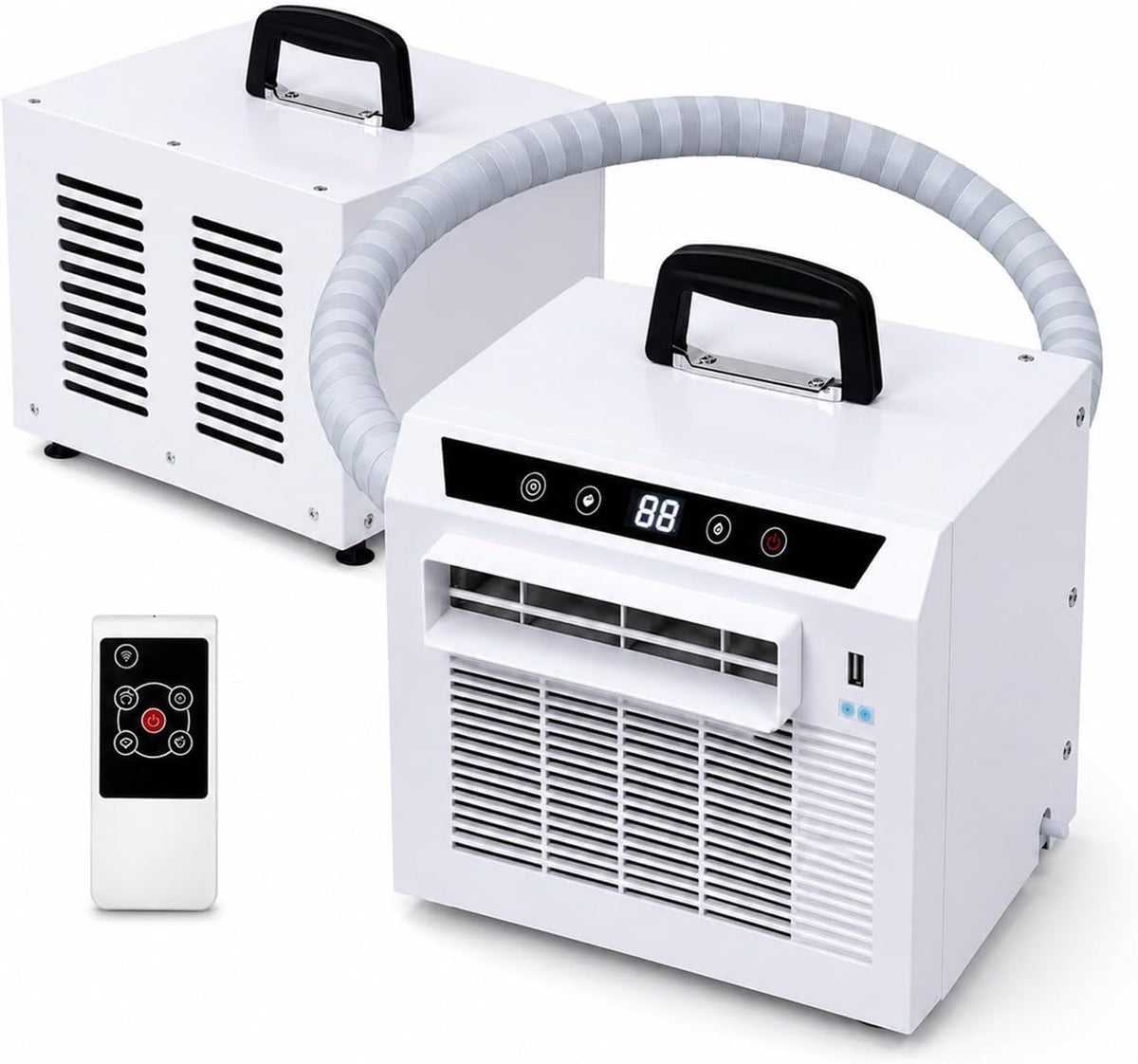 SXQYCH Klimatyzator przenośny, klimatyzator mobilny, 1.5 m – 220 V, 1,300 W, Biały, Klimatyzator 24H 1.5m – Na zewnątrz, Przewód zdalnego sterowania