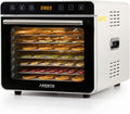 AREBOS Suszarka do żywności, 19 l – 700 W, Srebrny, stal nierdzewna, oświetlenie LED – Dehydrater spożywczy W, 19 l Pojemność, 24 h minutnik, Owoce