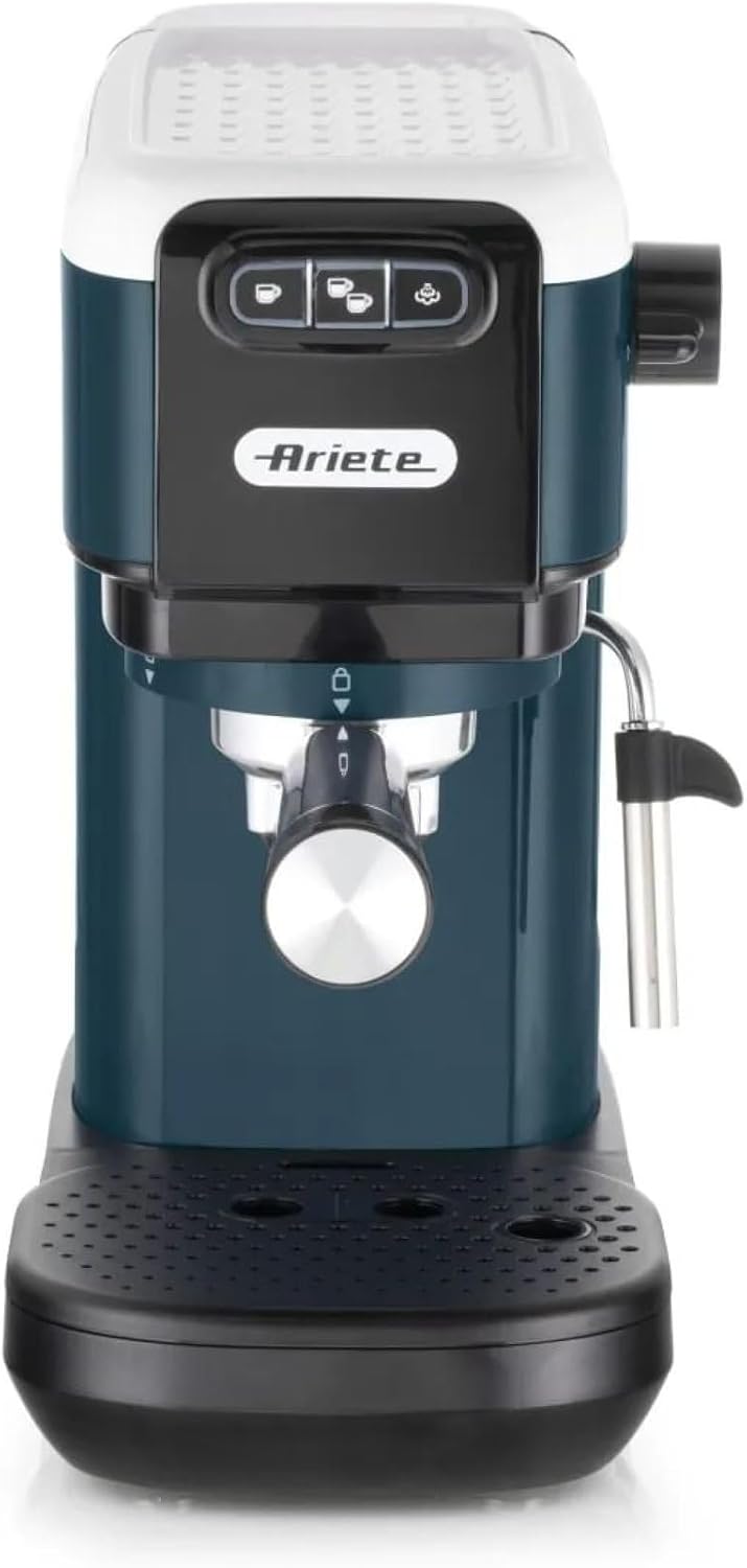 Ariete Ekspres do kawy – 1300 W, 15 Bar, 14 cm, Biały – regulowana wysokość, Kawiarnia, Filtr, Elektryczna – 2 kubki