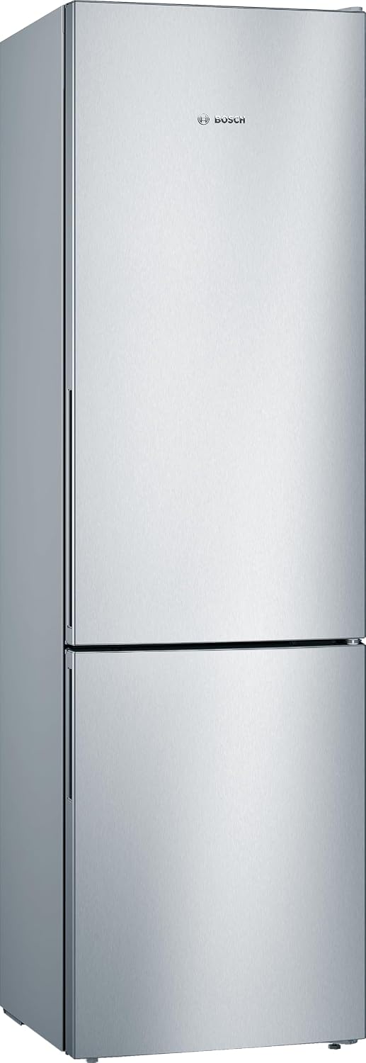 Lodówka Bosch – KGV39VLEAS, 201 x 60 cm, 343 l, Srebrny – stal nierdzewna, oświetlenie LED, No Frost, KGV39VLEAS kombinowana – bez mróz, z zamrażarką