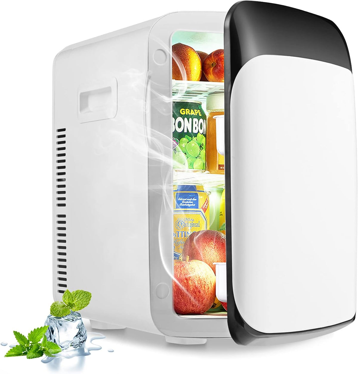 RELAX4LIFE Minilodówka – mała lodówka, 15 l, 2 W, 33 dB – Biały, 2 w 1, Lodówka, przenośne – białe