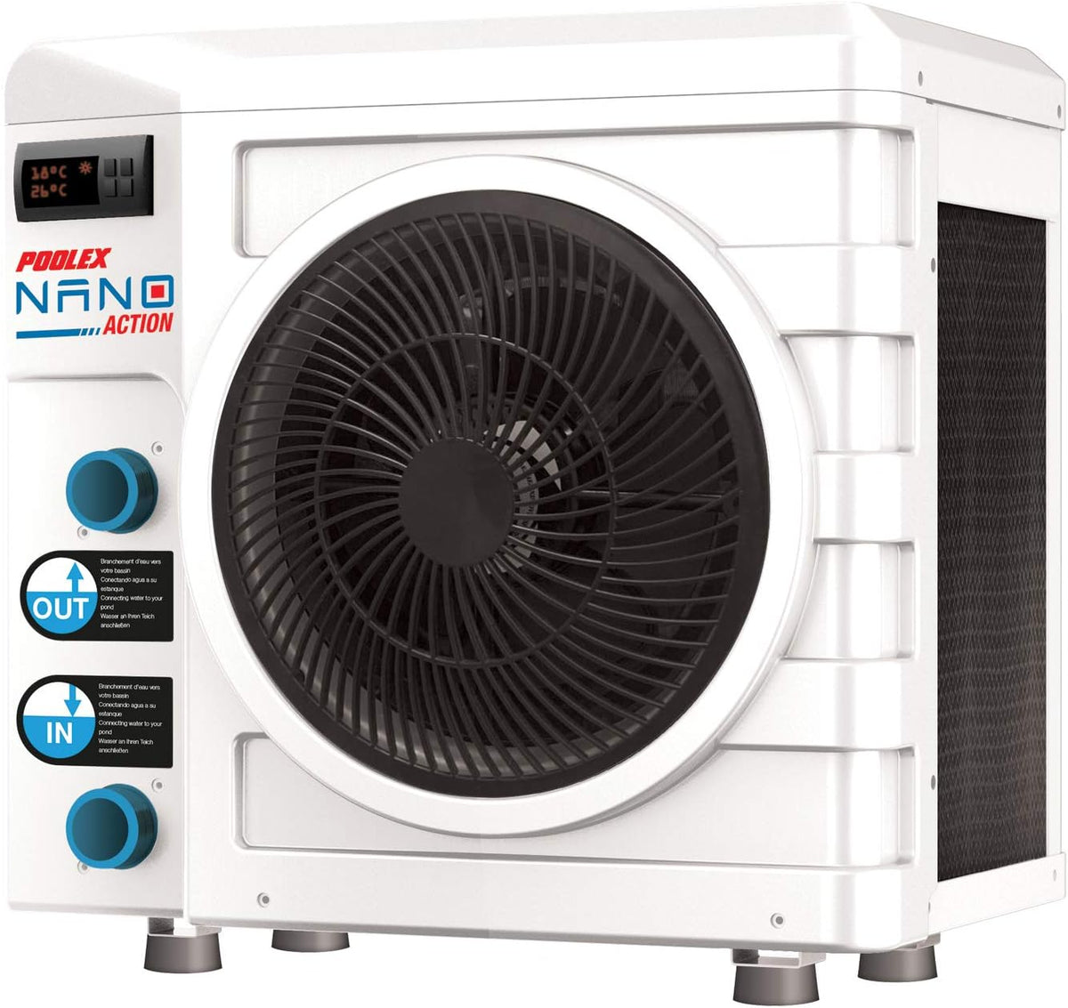 Pompy ciepła POOLEX, 28 m, 5 kW, Biały – Nano Pompa Ciepła, 15-28 m3