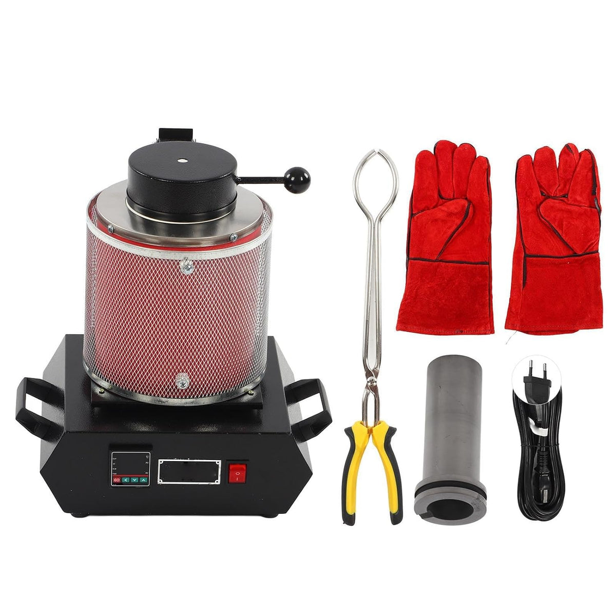 Urządzenia grzewcze Ejoyous, 2000 W – 3 kg, 220 V, Srebrny, aluminium – Piec elektryczny, gniazdo UE, piec do syntezy złota 3 kg, srebro