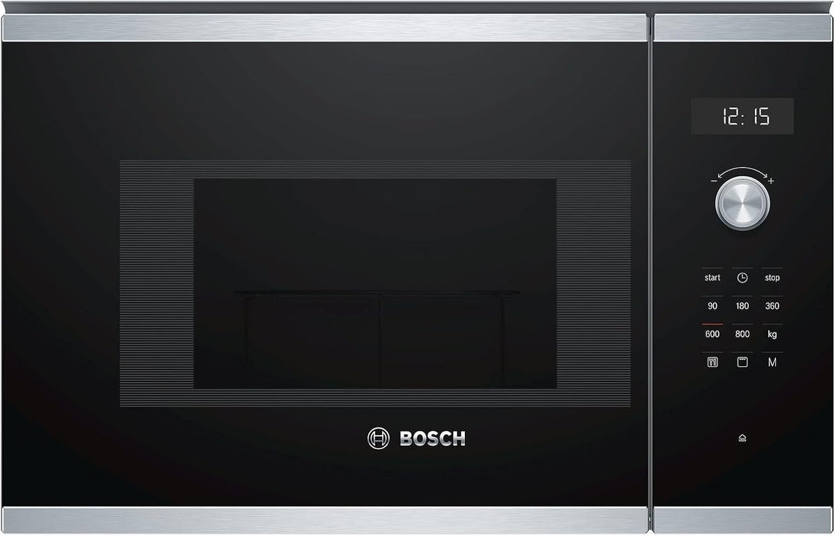 Kuchenka mikrofalowa Bosch – BEL524MS0, 20 l, 90 W, 31.5 cm – Czarny / Srebrny, oświetlenie LED, mikrofalówka, Seria 6 – zintegrowane