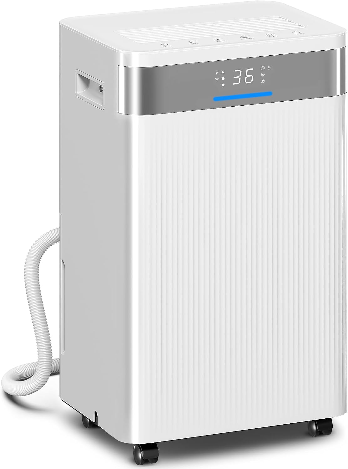 HOMCOM Osuszacz powietrza, 4,5 L, 330 W – 40 m, Biały, oświetlenie LED, timer – automatyczne wyłączanie, 4,5L z cyfrowym wskaźnikiem wilgotności