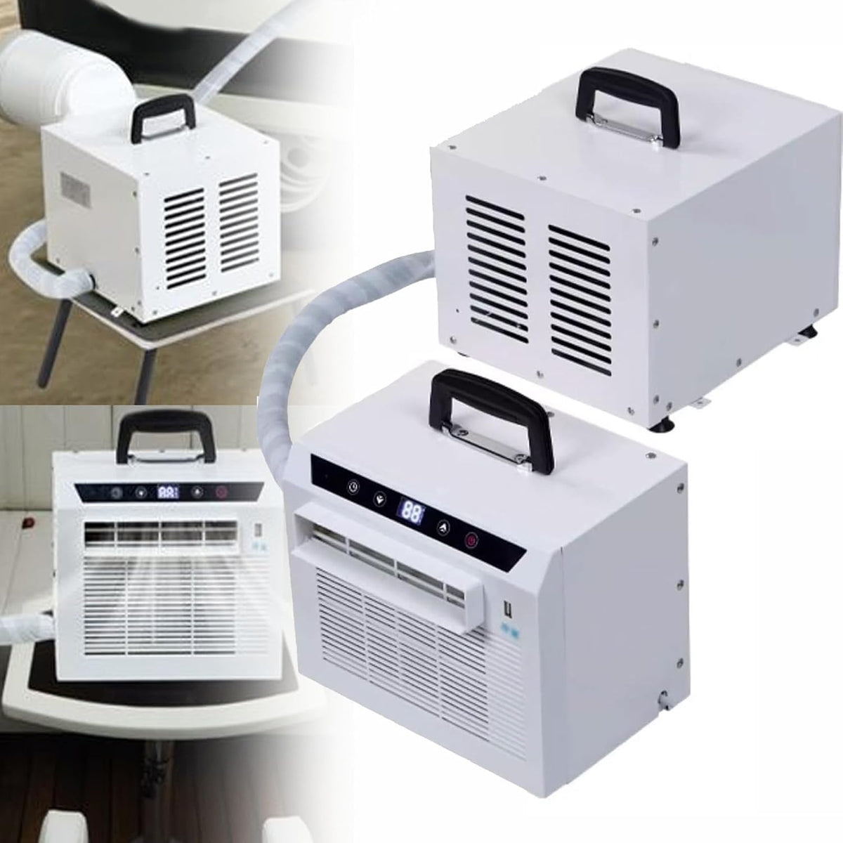 JIADUOFU Klimatyzator przenośny, klimatyzator mobilny – 3000BTU, 3000 BTU, 1300 W, Czarny – pilot zdalnego sterowania, automatyczne wyłączanie