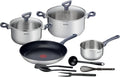 Tefal Zestaw garnków i patelni, 28 cm, Srebrny – stal nierdzewna, Bateria, bateria patelni i patelni, 11 sztuk – kuchnia Cook Daily Induction