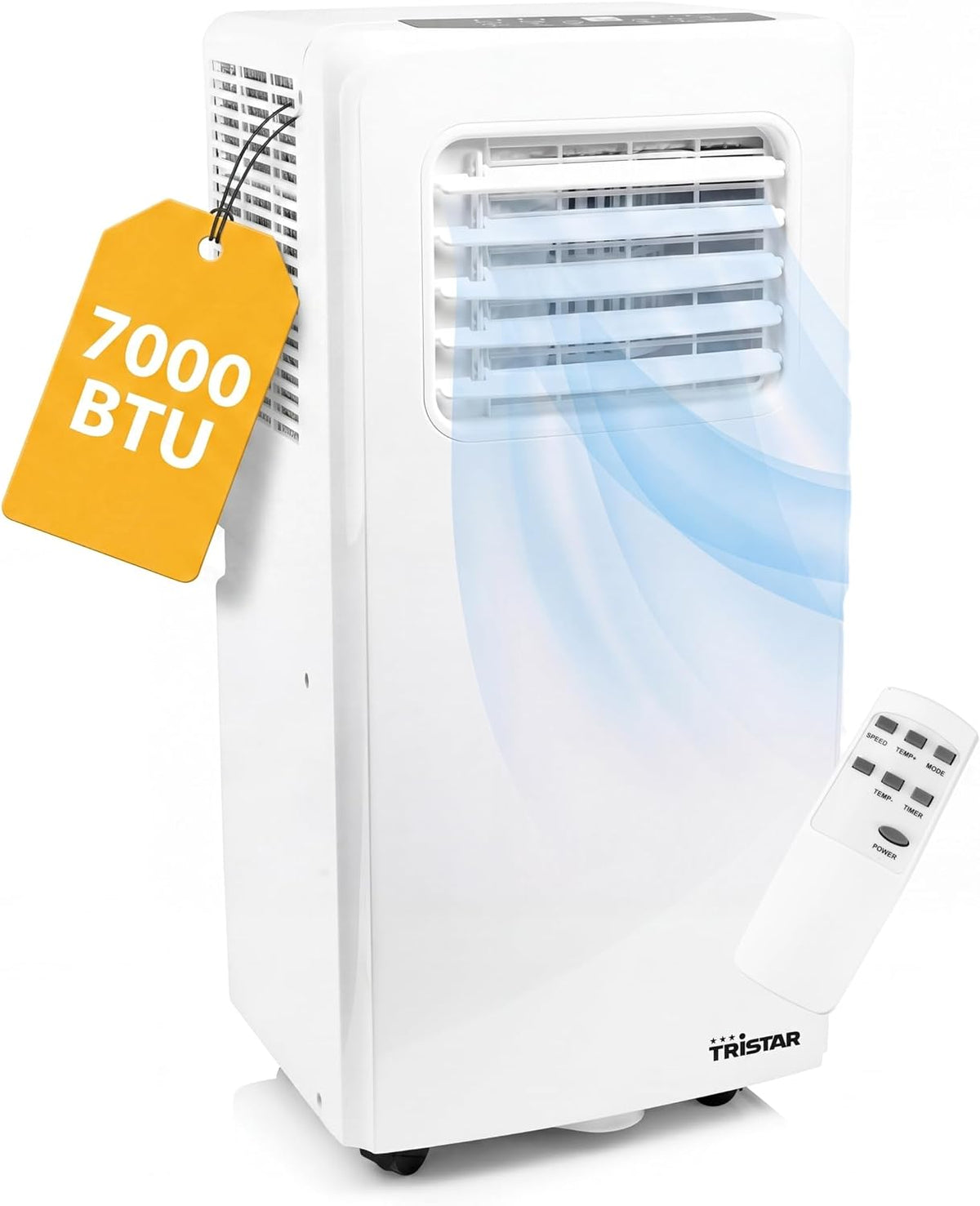 Klimatyzator przenośny Tristar, klimatyzator mobilny, AC-5478, 7000 BTU – 25 m, 3 W, Biały, 3 w 1 – Odczynniki klimatyzacyjne 3- in-1 AC- 5478