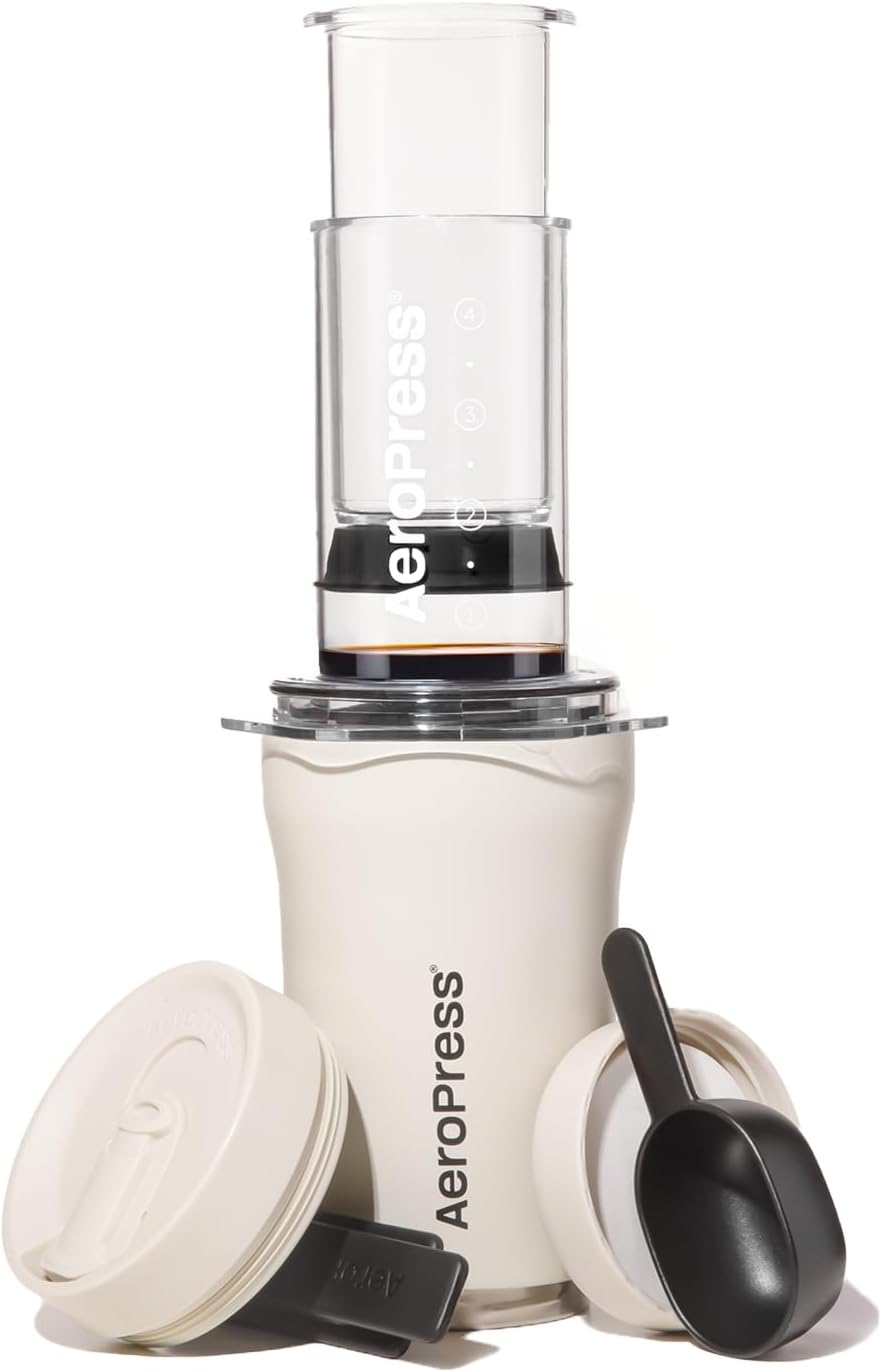 AeroPress Ekspres do kawy, 3 W, Czarny / Srebrny, 3 w 1 – Elektryczna, telefon komórkowy, kemping, wlew w 2 min – kemping & office