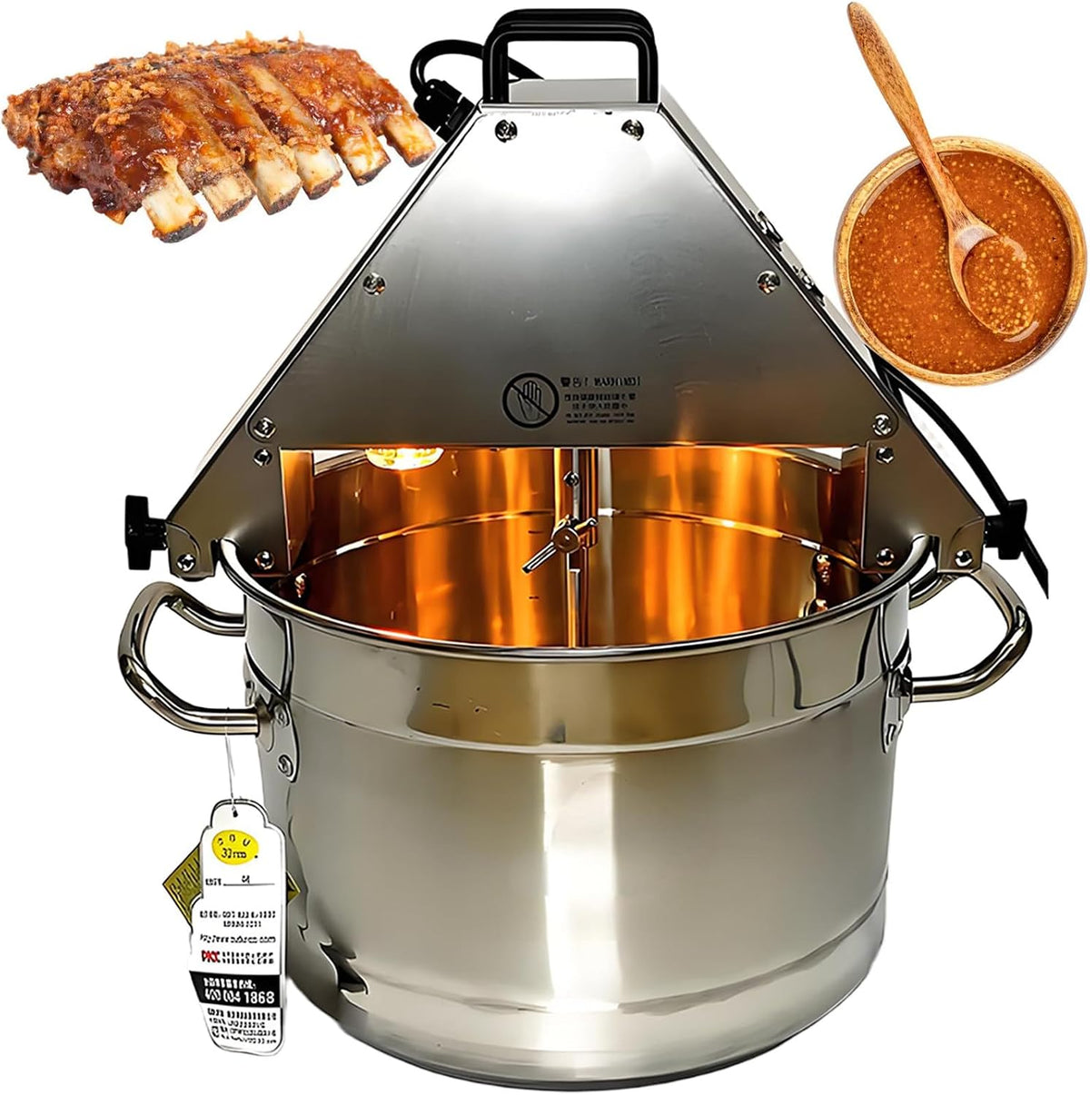 Grill vnmudzeo – 10 l, 50 W, 62 kg, Srebrny – stal nierdzewna, mikser planetarny, 304Materiał, profesjonalny – do cukierków 304Material