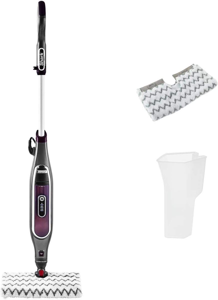 Shark Myjka parowa, S6003EU – 350 ml, 6 m, 1200 W, Szary/Bordowy – Automatic Klik n' Flip Mop parowy do twardych podłóg z kontrolą pary