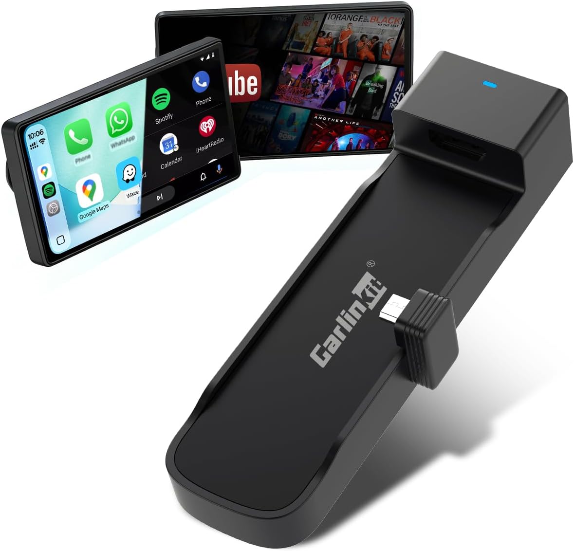 Odbiorniki multimedialne Carlinkit, Czarny – praca bezprzewodowa, Inteligentna telewizja, Android OS