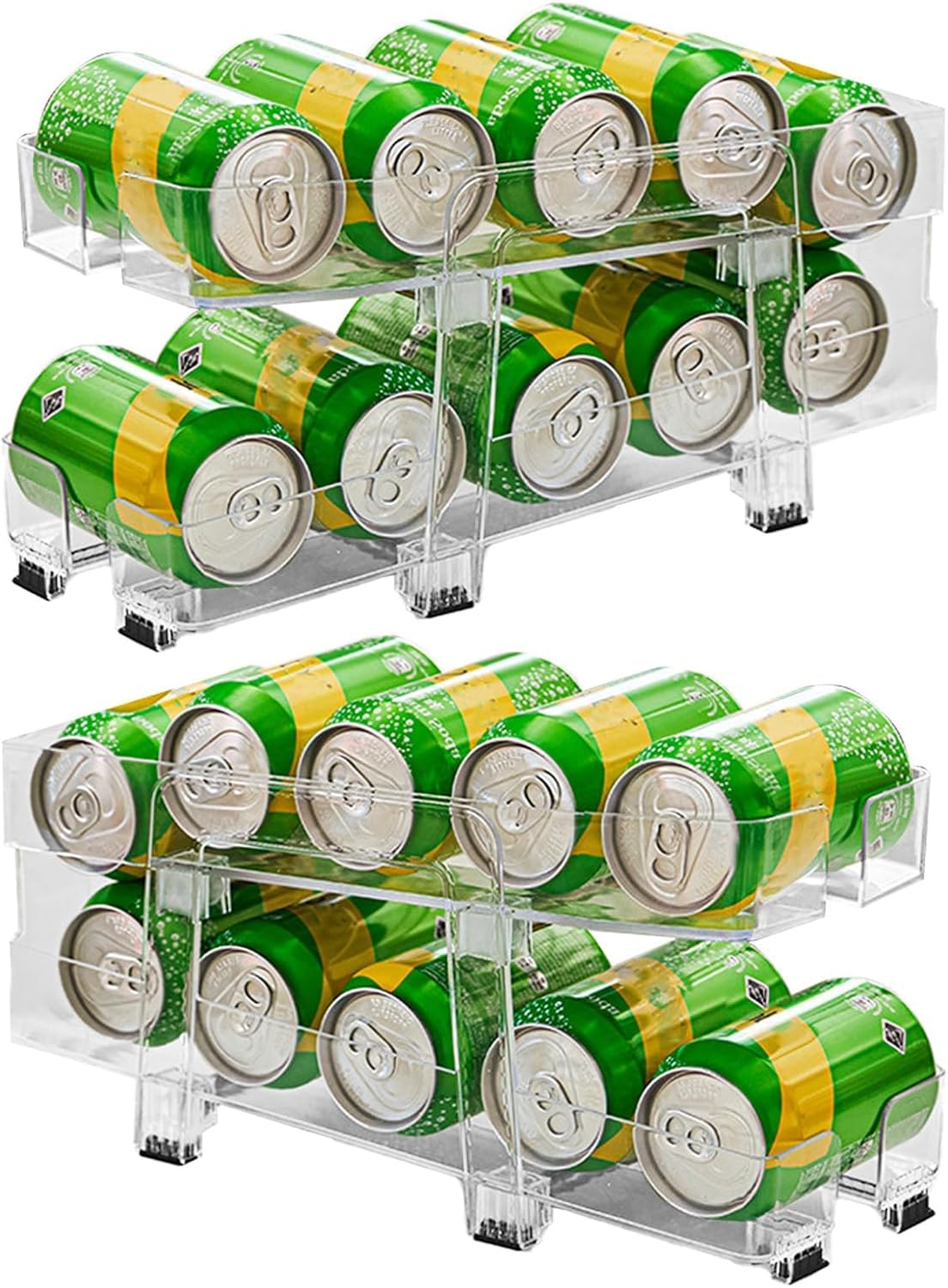Lodówka – 36 x 13,5 x 16 cm, Przezroczysty, stal nierdzewna, Rollers – Kemping, 2- poziom półki stojakowej, kamper, 2 x soda