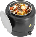 Garnki do zup HUOMMGS – 10 l, 400 W, 35 x 38 cm, Czarny – stal nierdzewna, Elektryczny garnek do zupy 10 l, z zakresem regulacji temperatury 35-80°C