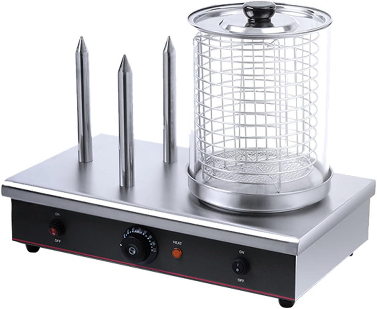 Aparatura do hot dogów Cashwise, 700 W – Srebrny, stal nierdzewna, funkcja grilla, Hot Dogs Maszyna – Kuchenka, Profesjonalne, Funkcja grzewcza