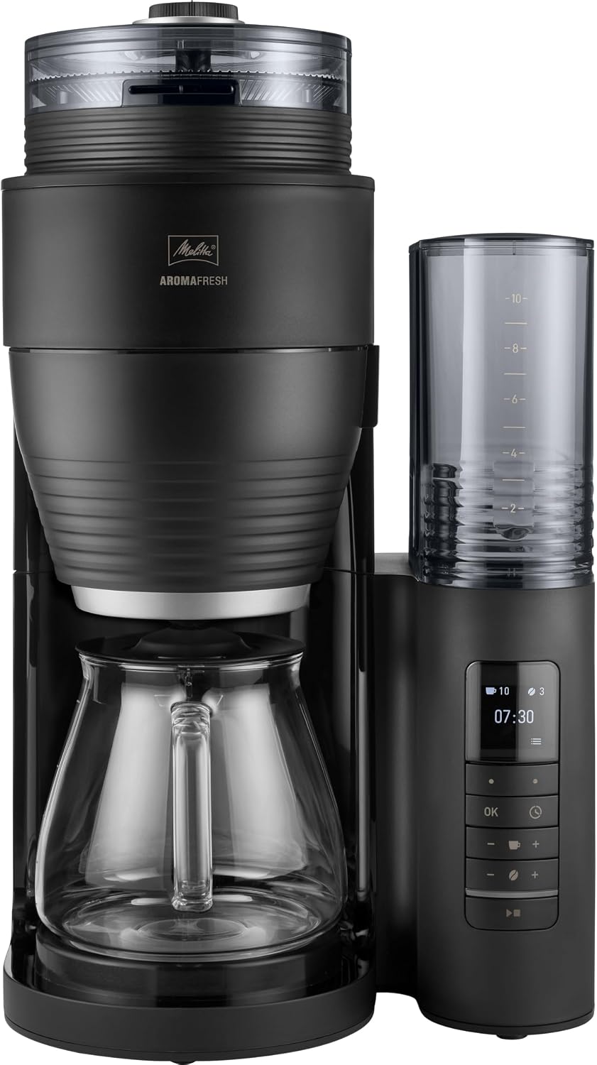 Ekspres do kawy Melitta, Czarny / Srebrny, Elektryczna – licznik czasu, pojemność 10 filiżanek, funkcja Double minutnik, model 1030- 02