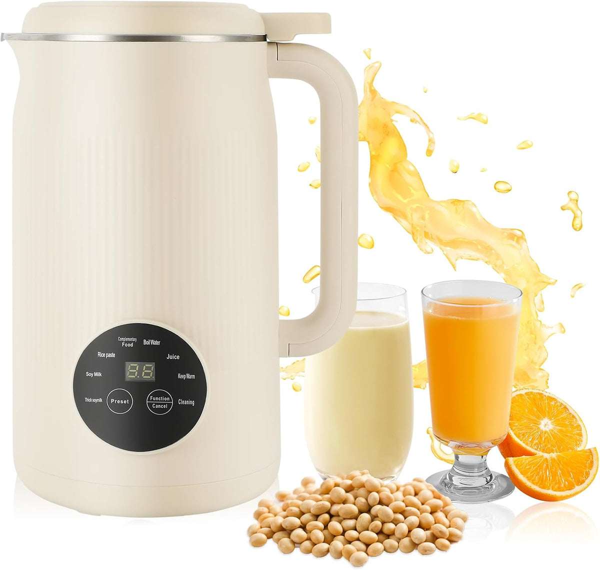 Ogrzewane maszyny do mieszania i zupy Gugxiom, 800 W, 1200 ml – Czarny, W 1 Maszyna do mleka, Maszyna do mleka roślinnego i mleka orzechowego