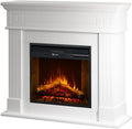 Kominek elektryczny Divina Fire, grzejnik elektryczny, L110, 32 kg – 1800 W, 30 m, Biały, MDF