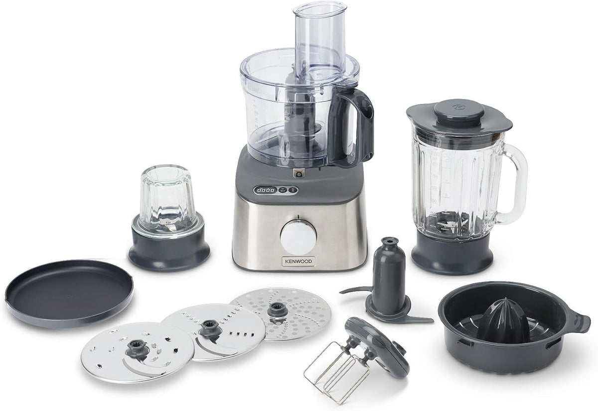Kenwood Robot kuchenny – FDM313SS, 800 W, Srebrny, stal nierdzewna – 3 Płyty robocze i 6 Inne akcesoria