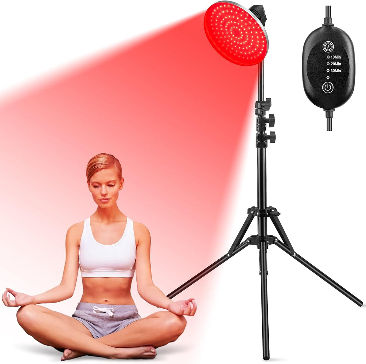 Terapia w podczerwieni Profey – Czarny, oświetlenie LED, timer, Zegar 660nm – podczerwień, 120 diod LED, licznik, lampka