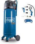 Sprężarki powietrza Scheppach – HC51, 50 l, 1500 W, 10 bar – Czarny, Akcesoria do urządzeń HC51 V, 220 l / min ssania, Silnik 1500 W – 8 m rury