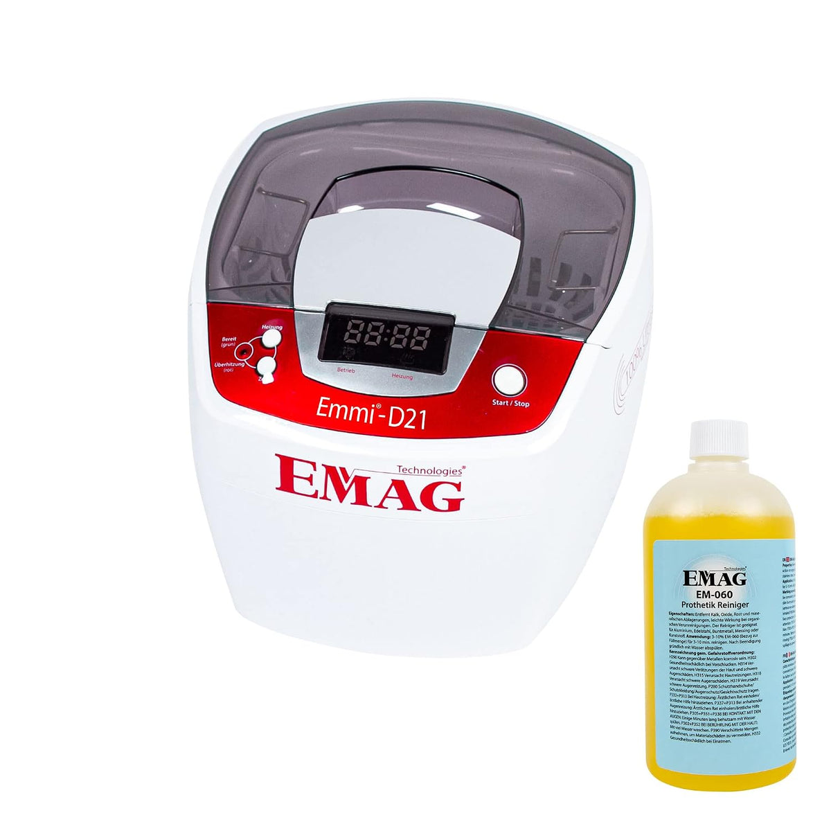 Emag Środki czyszczące laboratoryjne – D21, 2 l, 80 W, 240 V – Czarny, stal nierdzewna, D21 ultradźwiękowy zbiornik do czyszczenia, Czyściciel