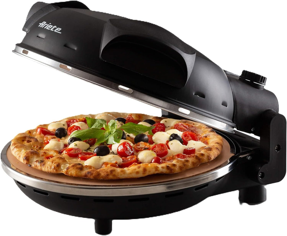 Piec do pizzy Ariete, 1200 W – 32 cm, Czarny, Pizza elektryczna Piekarnik, Maksymalna temperatura 400°C – Pizza 4 minuty, 5 poziomów gotowania