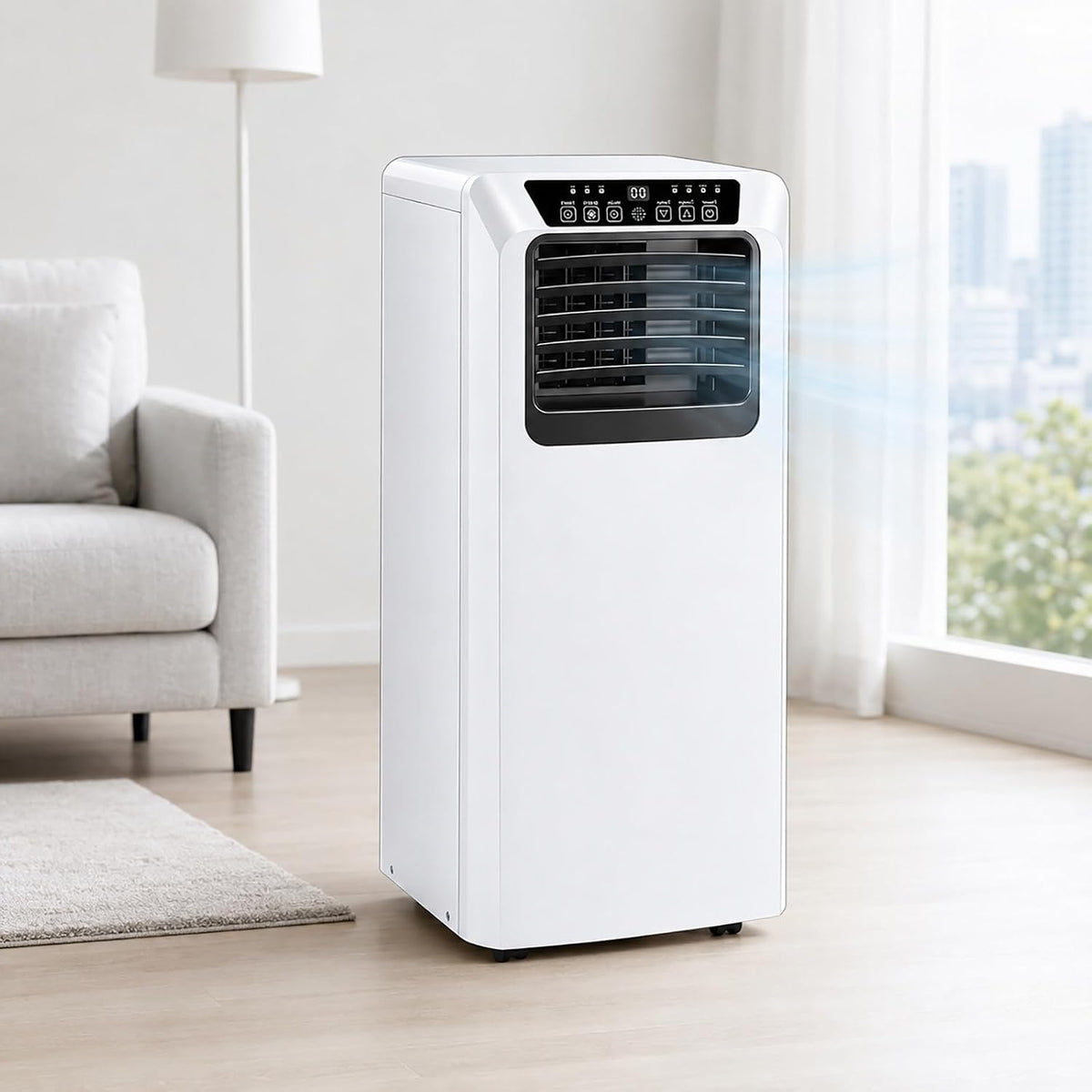 Beachtiful Klimatyzator przenośny, klimatyzator mobilny, 50 dB – 20 m, 9000 BTU, Biały, 3 w 1 – 3- in-1, przenośny, licznik czasu, cichy