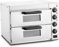 Piekarniki, 40,6 cm, 20 l – Srebrny, stal nierdzewna, Piec elektryczny Pizza, profesjonalny – wyjmowany, maksymalna temperatura 350°C